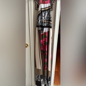 Clover Canyon Black and White Patterned Halter Jumpsuit